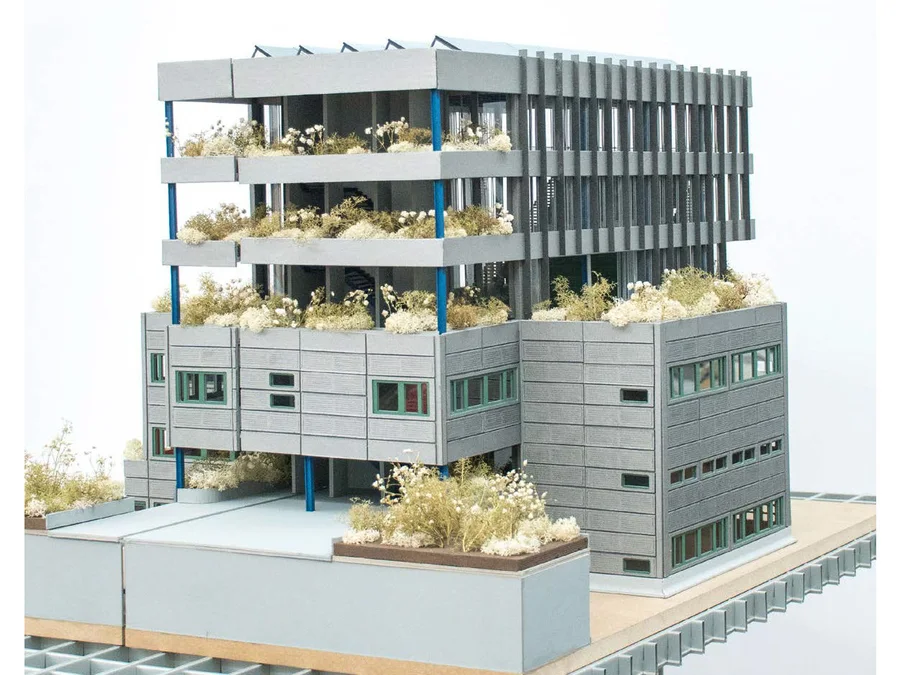 Maquette 1:50 d'un bâtiment transformé du campus de l'EPFL