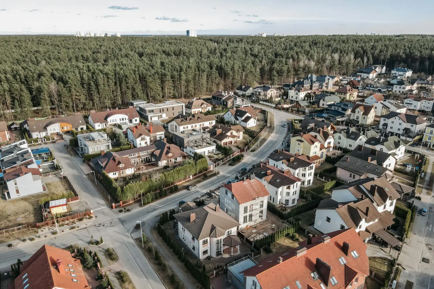 Vue aérienne du quartier
